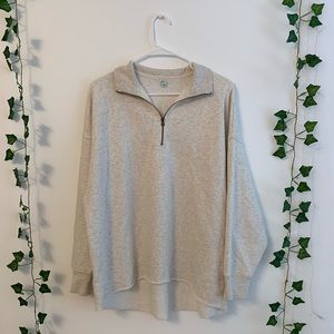 Aerie white/grayish quarter zip !
